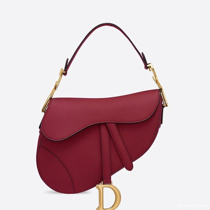 Cheap Bag Calfskin Grained Dior Red Saddle 0711 Luxury